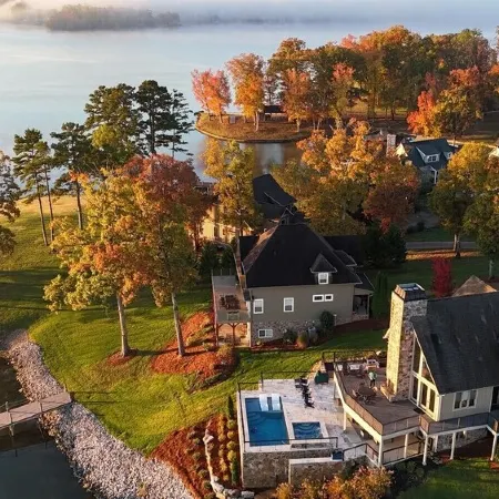 Stunning Views!  Lakefront Luxury w Saltwater Pool, Spa, & Deep-Water Dock