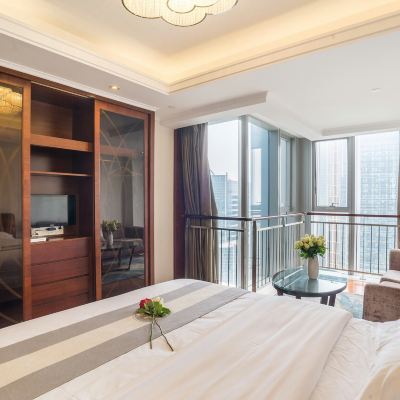 市景豪華大床房（冰箱+洗衣機） 汐悅飯店公寓（青島五四廣場店）優惠