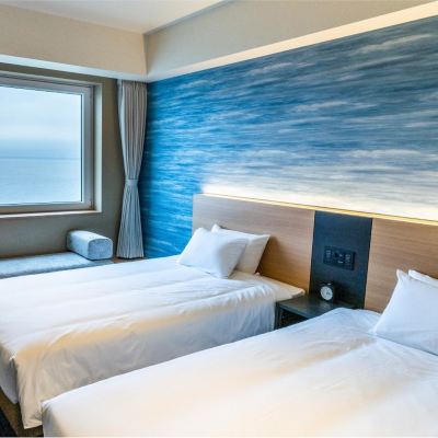 スタンダードオーシャンサイドツインルーム(高層階) 函館湯の川温泉　海と灯／ヒューイットリゾート クーポン