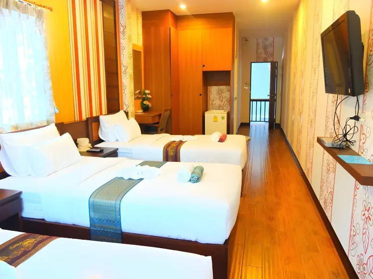 ห้องพักสำหรับ 3 ท่านพร้อมเตียงเดี่ยว 3 หลัง