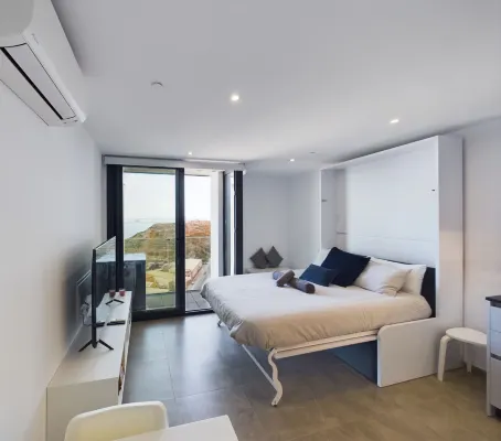 E1 Spacious Studios, Sea and Beach Views, High Floor