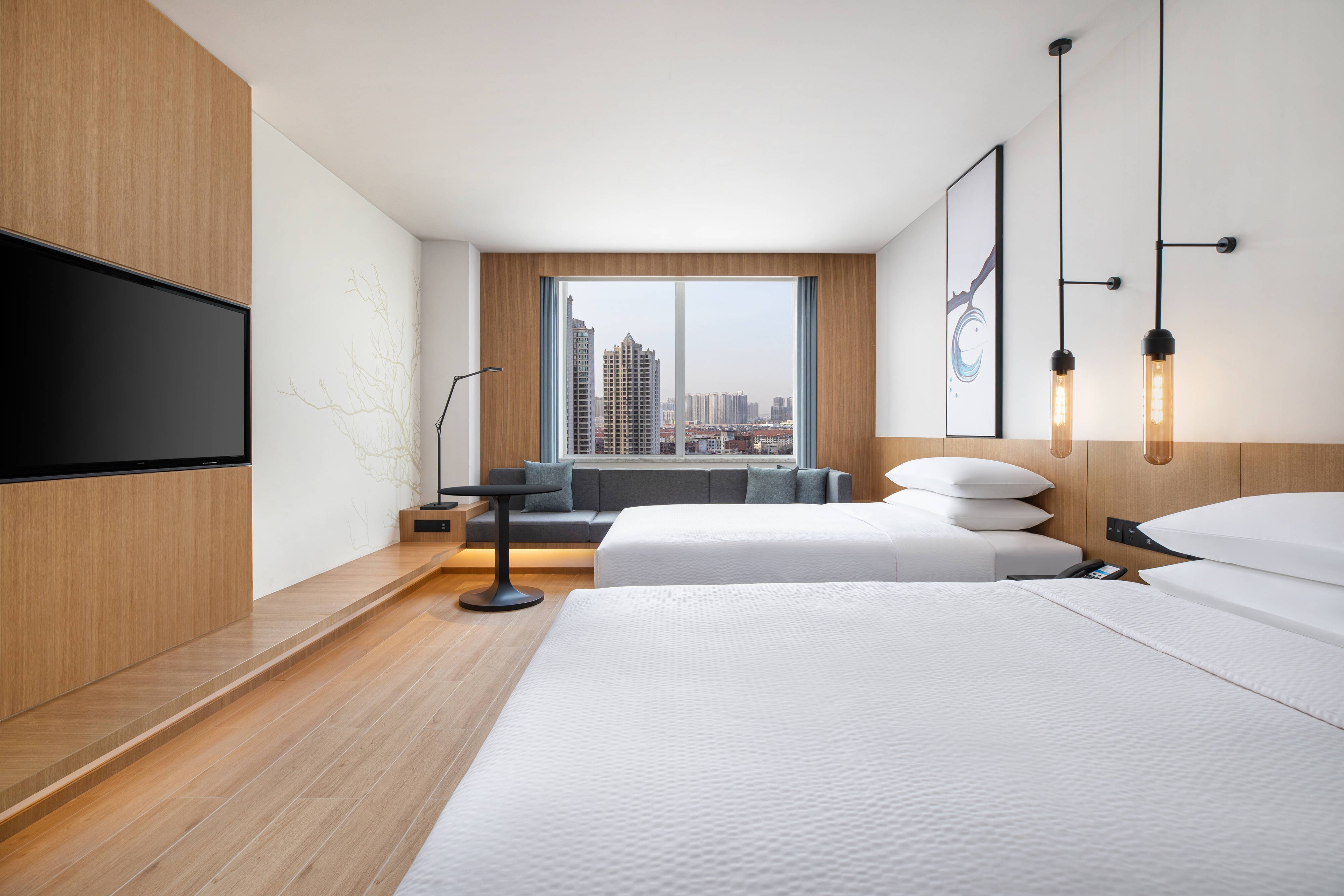 高级双床房（舒达Serta床垫、华夫格Waffle床品、华夫格Waffle浴袍、冰箱）