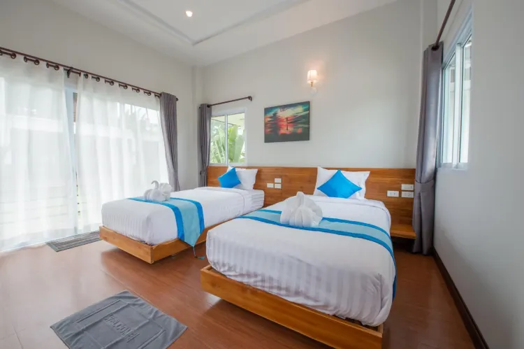 ห้องมาตรฐานเตียงแฝดพร้อมระเบียง