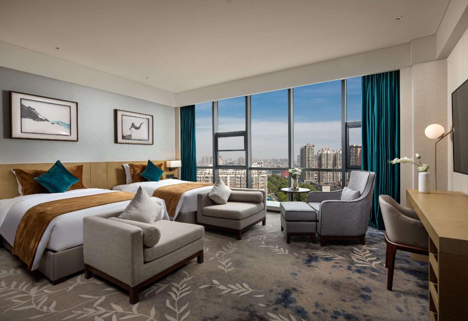 豪華雙床房（應天門城景+80支貢緞床品+金可兒床墊）