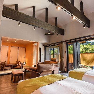 Japanese/Western-Style Villa With Open-Air Hot Spring Bath (Twin Beds, Hinoki Type, New Building) 伊勢志摩旅館 AUBERGE YUSURA クーポン