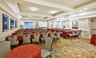 a large conference room filled with chairs and tables , ready for a meeting or event at Holiday Inn Washington-Dulles International Airport, an IHG Hotel