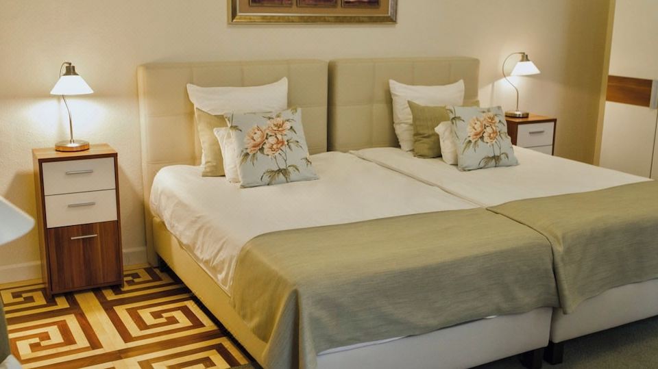 标准双床公寓， 庭院景观