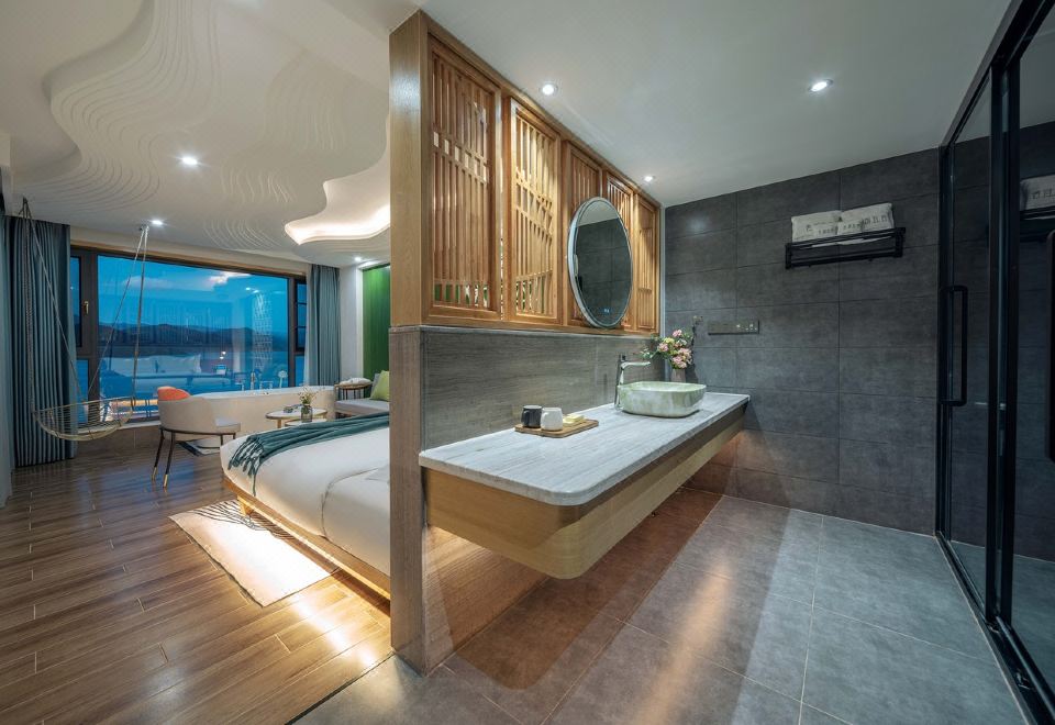 Lvqi-Smart 180 ° Lake-View Tub Double Bed Room