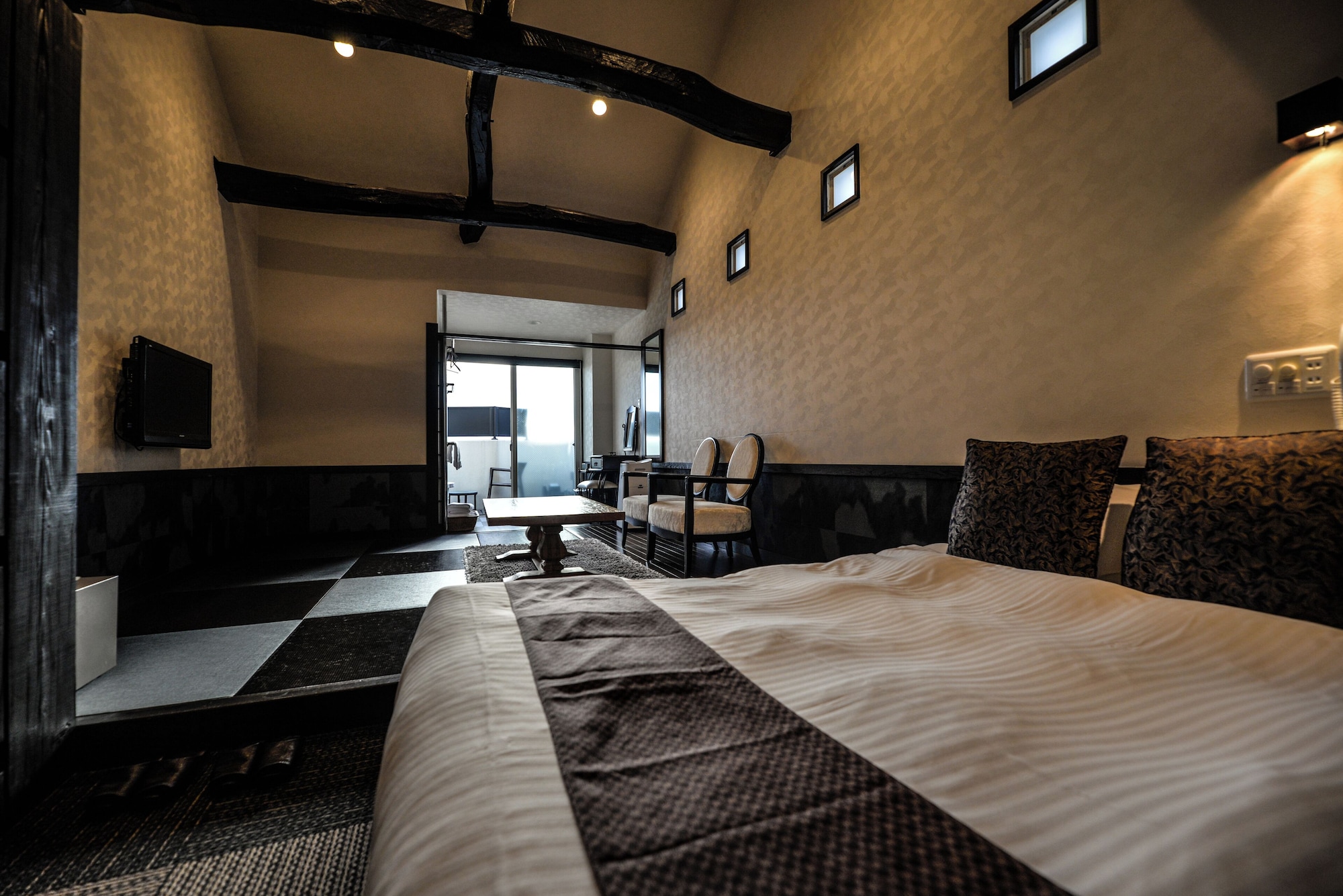 【三楼角落大床房】带温泉露天浴池的客房※可携带宠物