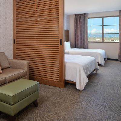 Mobility and Hearing Accessible Two Queen Suite with 3X3 Shower Embassy Suites by Hilton Oahu Kapolei - Free Breakfast Promo Code