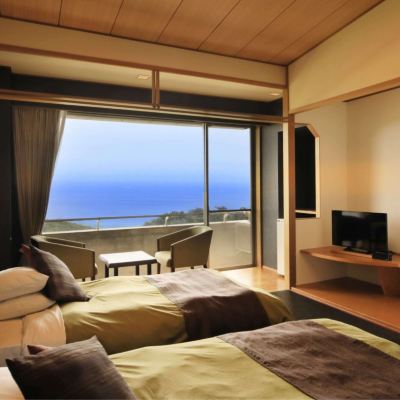 和洋ツインルーム（2ベッド+1和式布団）、オーシャンビュー ゆとりろ熱海 クーポン
