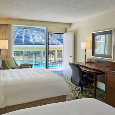 Guest Room with 2 Double Beds and Poolside View - Poolside Marriott Chicago O'Hare Promo Code