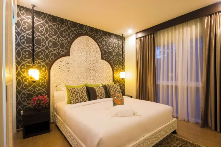 ห้องดีลักซ์พร้อมระเบียงและวิวภูเขา(เตียงคิงไซส์)