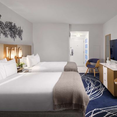 兩張雙人床帶陽台-外部走廊 勞德代爾堡碼頭希爾頓酒店優惠