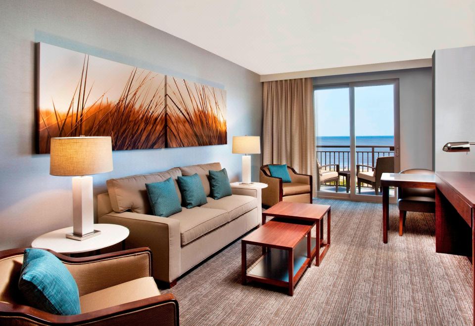 海滨一卧室精致特大床套房带阳台