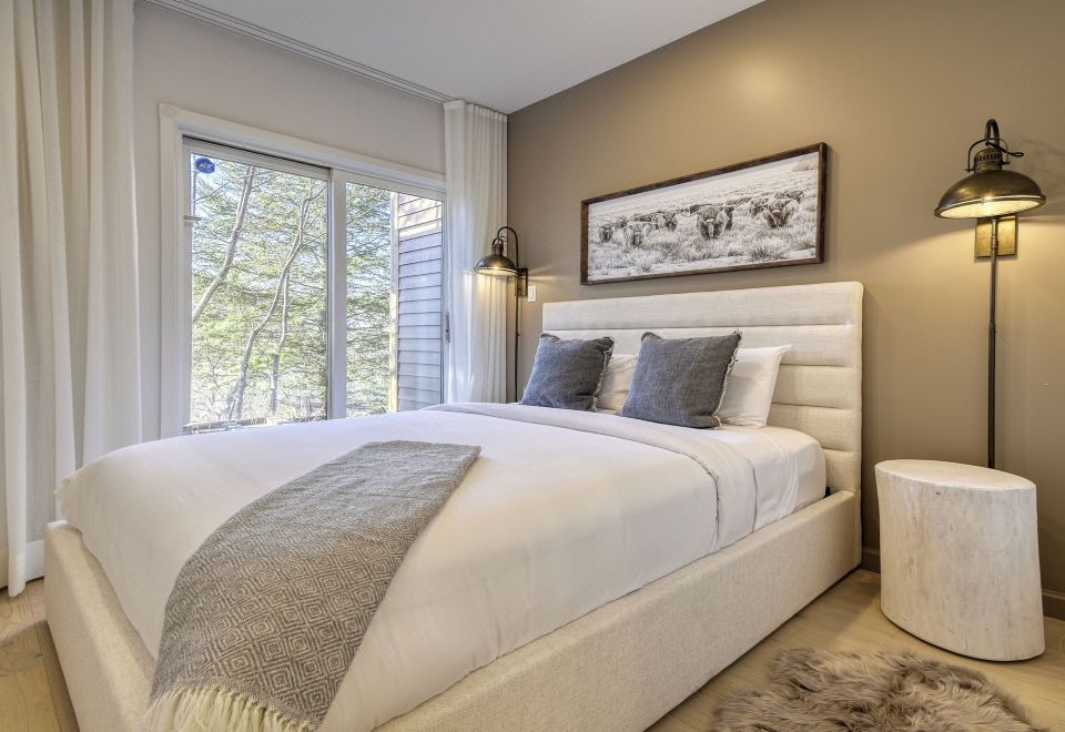 豪华公寓，阳台，山脉景观