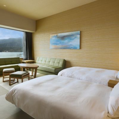 デラックスツインルーム オーシャンビュー 別バスルーム付き グランヴィリオホテル宮島 -和蔵- クーポン