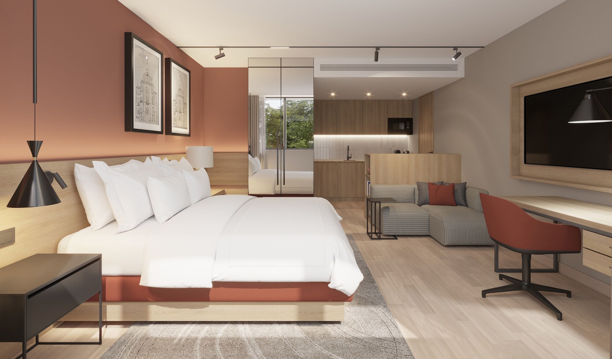 标准一室双床， 一室， 2张单人床， 城景， 无障碍淋浴