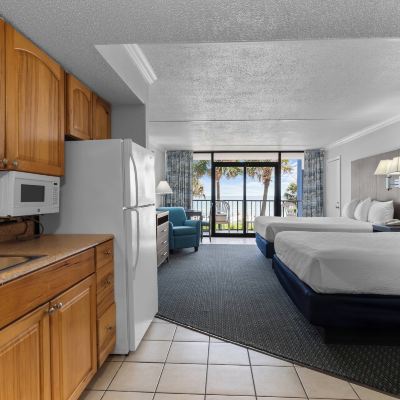 Standard Room, 2 Queen Beds, Kitchenette (Side View) Grande Shores Ocean Resort Promo Code