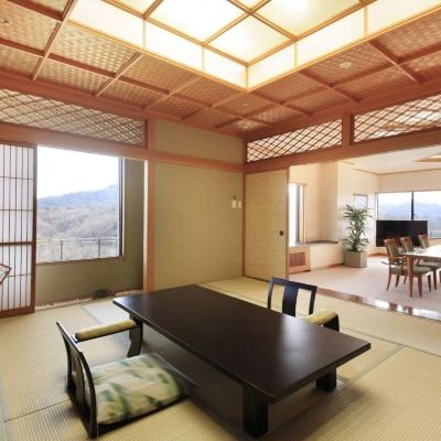 高層日式西式混合帶浴室房間 篝火之湯綠水亭旅館優惠