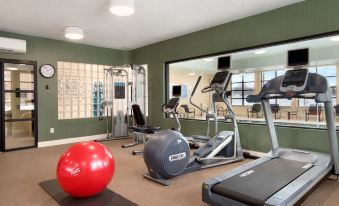 a well - equipped home gym with various exercise equipment , including treadmills and weightlifting machines , in a well - lit room at Homewood Suites by Hilton Newtown - Langhorne