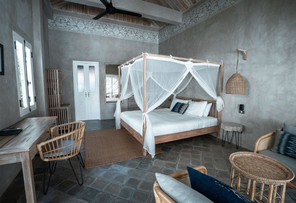 初级双人房 禁烟，花园景观