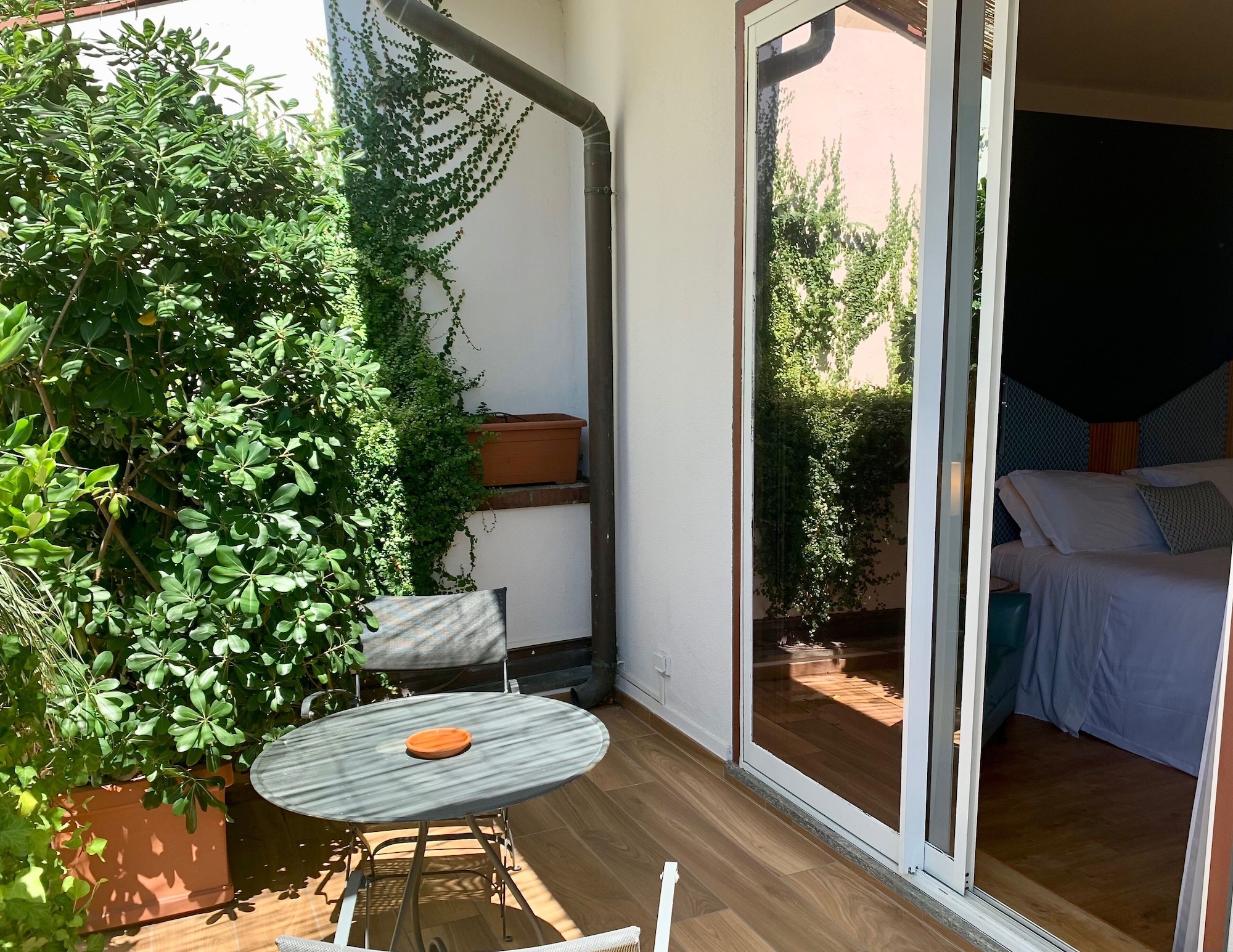 豪华双人房1 张特大床， 露台