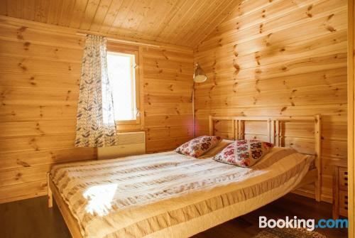 带木质桑拿的小木屋