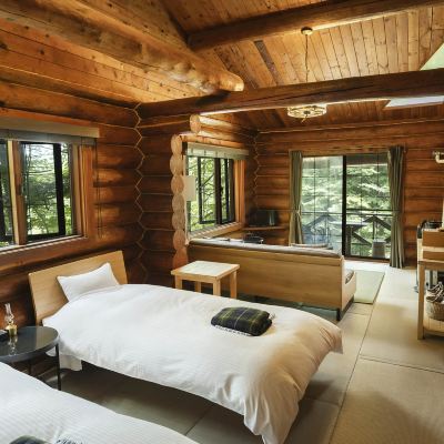 【ログハウス】ツインベッド 八丁の湯 クーポン