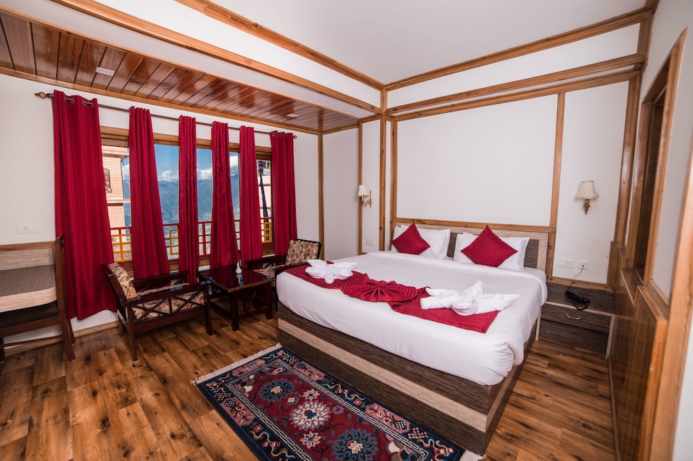 優質雙人或雙床房，1張雙人床，吸煙，山景