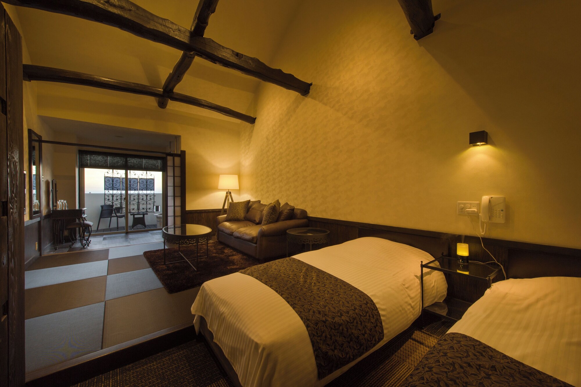 【三楼双床房】带温泉露天浴池的客房※可携带宠物