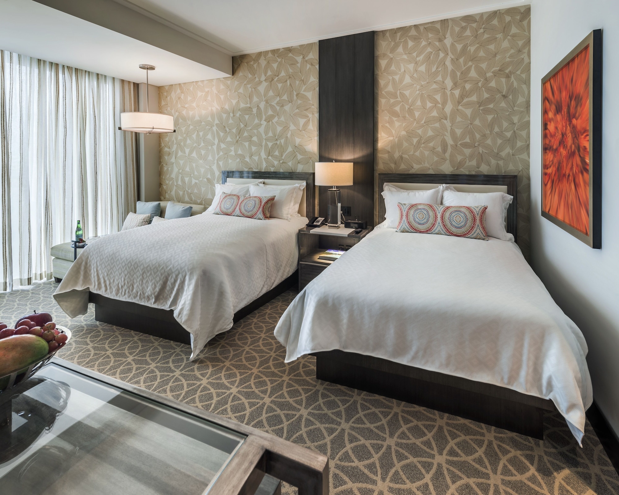 高层经典两张双人床房（可使用俱乐部休息室）