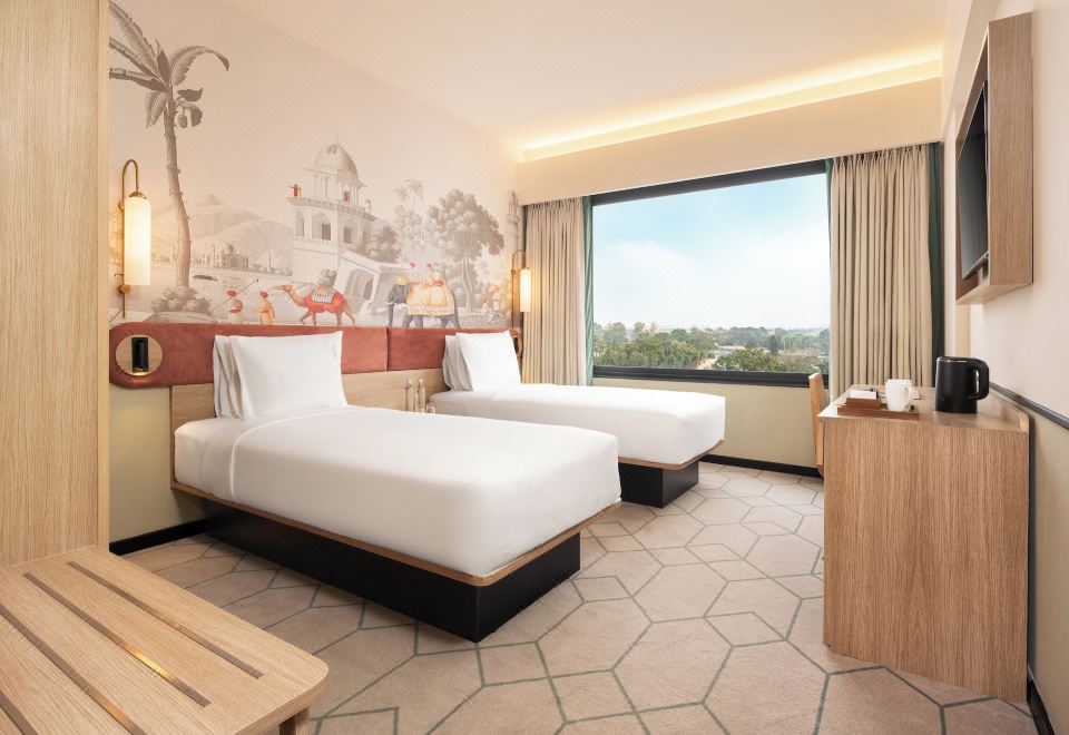 2张双床 标准房 池景