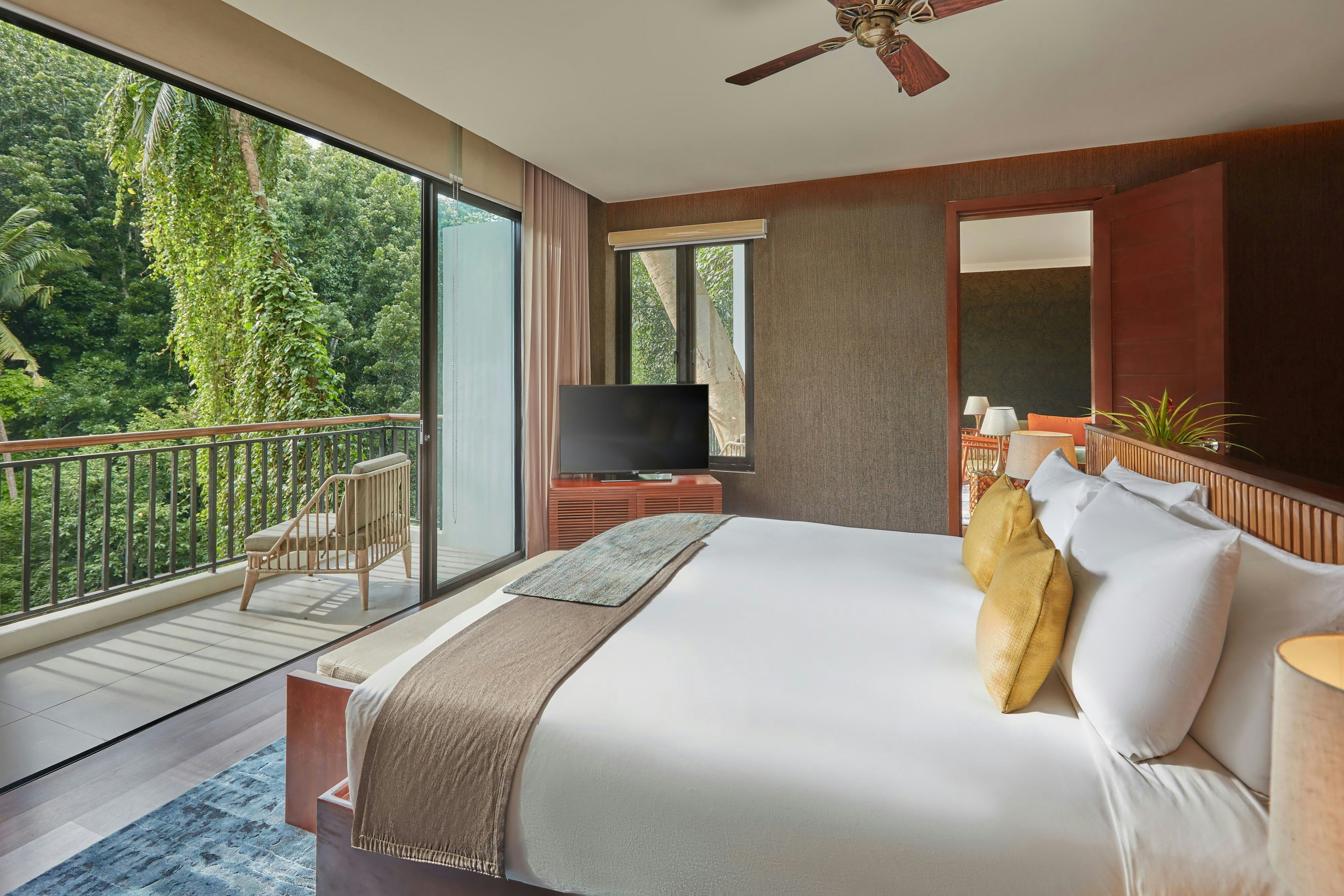 竹林礼宾楼层别墅，1张特大床，园景