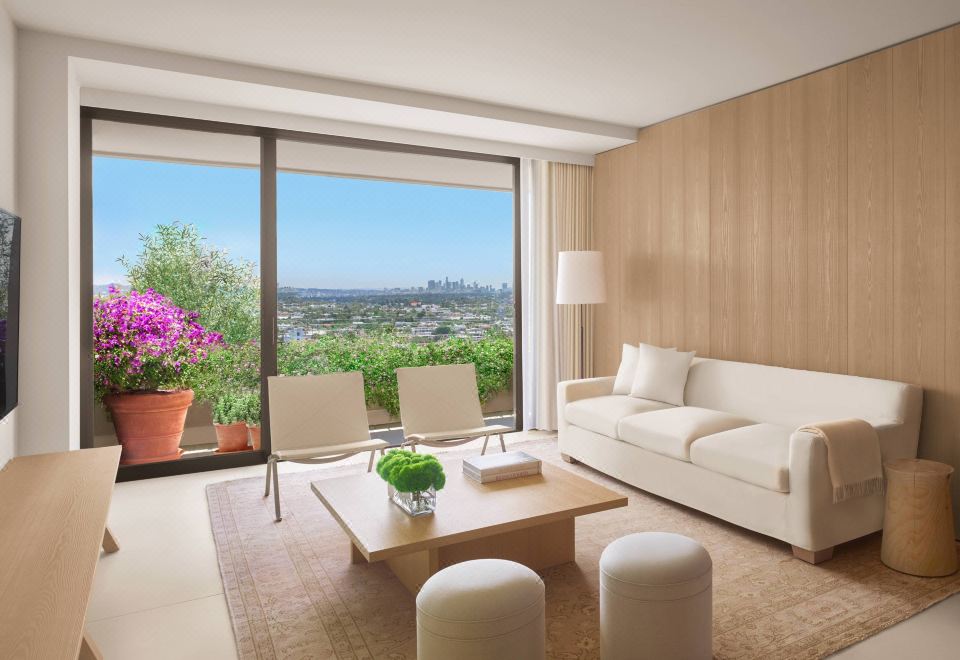 尊贵露台套房，一卧室套房，特大床，梳化床