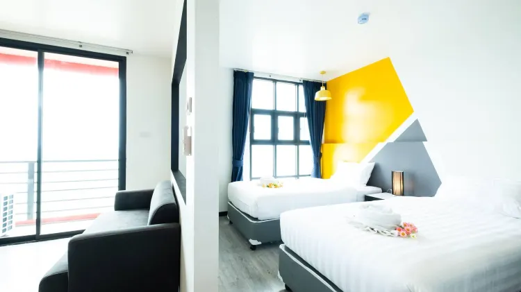ห้องเตียงแฝดพร้อมวิวภูเขา