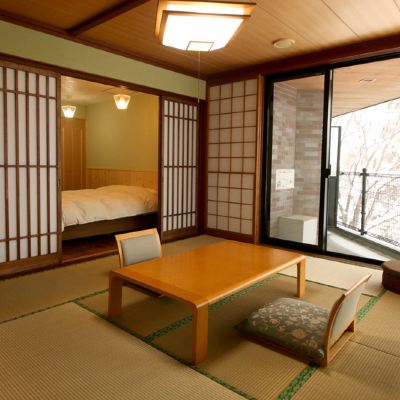 [Japanese-Style Room (10 Tatami) + Western-Style Room (6 Tatami) With 1 Double Bed] [Japanese-Western Room] [Non-Smoking] [Mountain View] 裏磐梯五色沼天然温泉源泉かけ流し貸切風呂の宿　ときわすれ クーポン