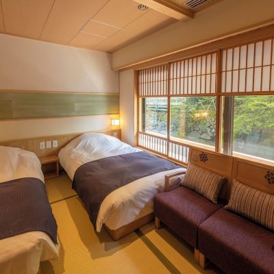 【別邸水の語り部/川側/ツイン20平米】半露天風呂（禁煙）大人専用　 湯回廊 菊屋 クーポン