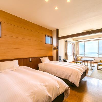 Moon Healing Furniture Sea View[Japanese-Western Room][Non-Smoking][Ocean View] オーシャンフロント　お宿　浜田館 クーポン