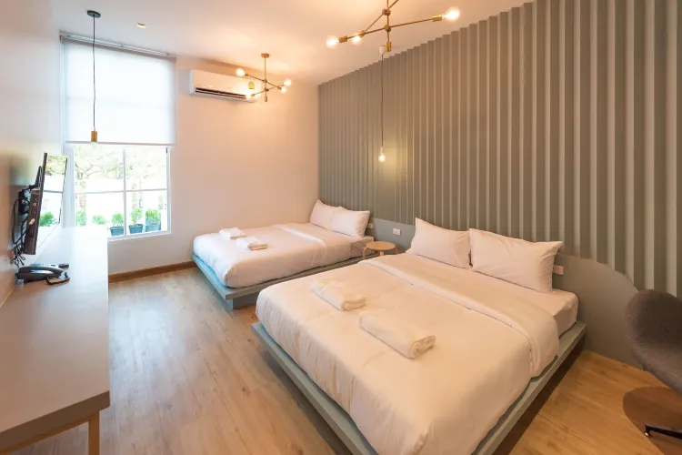 ห้องสำหรับครอบครัวสี่ท่านพร้อมห้องน้ำรวม