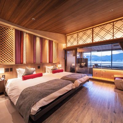 ツインルーム(プライベート外部バスルーム) 宮島錦水館 クーポン