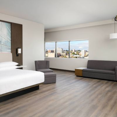 Executive Suite, 1 King Bed, City View, Corner Marriott Tacoma Downtown Promo Code