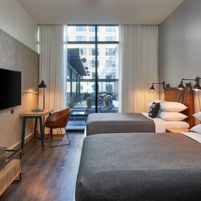 1 Bedroom Suite, 2 Queen Beds, High Floor, Mobility Accessible with Roll-in Shower, Hearing Accessible Moxy Atlanta Midtown Promo Code