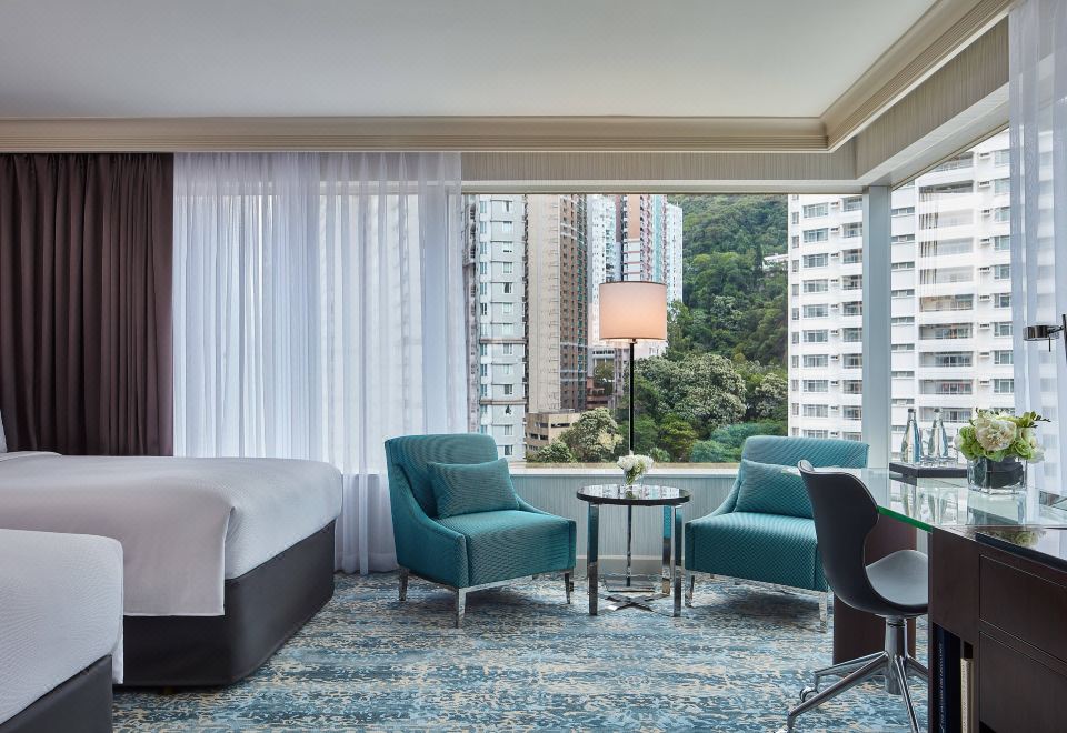 行政城市景观兩張雙人床客房