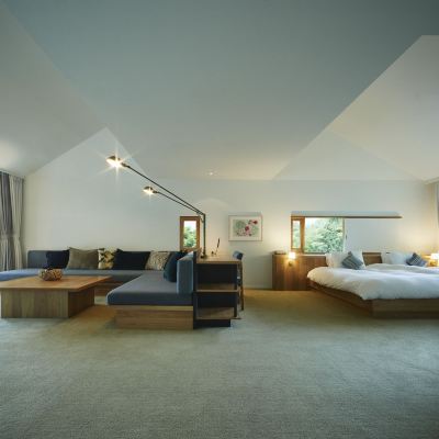 【1日1室限定特別室】フォーレスイート│109平米・4ベッド・定員4名│薪ストーブ完備・冷蔵庫内ドリンクフリー 箱根リトリート フォーレ クーポン