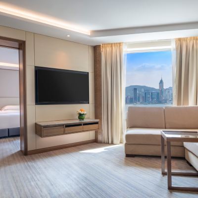 單臥套房，大床，海港景觀 香港海景嘉福洲際飯店優惠