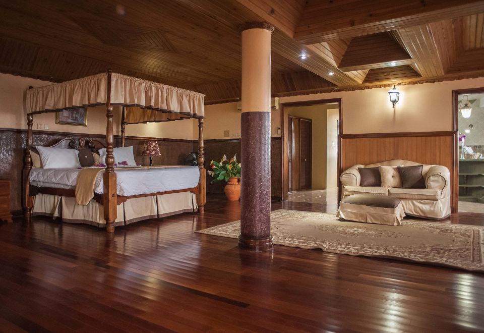 奢华别墅， 1 张特大床， 按摩浴缸， 海洋景观