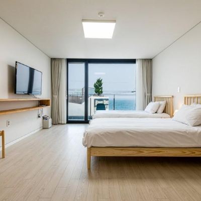 스탠다드 오션 뷰 룸 301 트윈 침대 1개 제주펜션오다 쿠폰