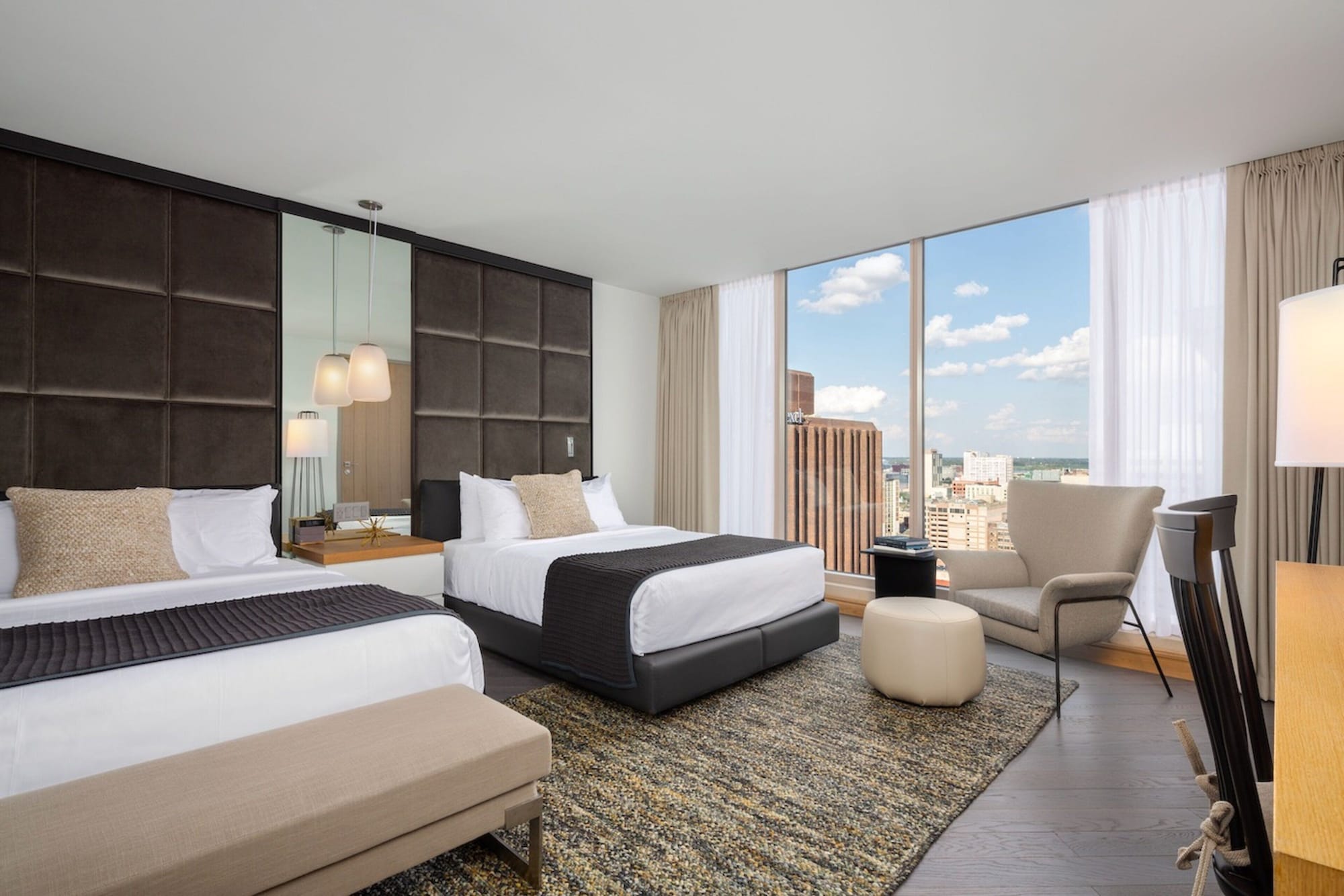 房间，两张大床（天际俱乐部级别）