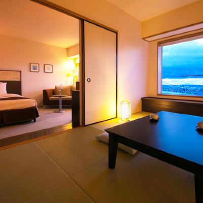 最上階の和洋折衷スタイルの部屋(シービュー)54㎡ シーサイドホテル舞子ビラ神戸 クーポン